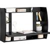 SoBuy® Scrivania,Tavolo a muro porta PC,con ripiani,nero,FWT18-SCH,IT
