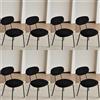 JZGORC Set di 8 Sedie da Pranzo, Sedia da Cucina Impilabile, Sedia da Pranzo Moderna Imbottita con Gambe in Metallo Nero per Soggiorno, Sala da Pranzo, Cucina, Camera da Letto - Nero