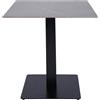 Liberoshopping Tavolo quadrato 70x70 cm con piano per esterno in pietra sintetizzata e base nera H 75 per bar, pub ristoranti (Cemento)
