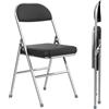 Rcynview Set da 2 Sedie Pieghevoli Salvaspazio con Struttura in Metallo e Ecopelle, Sedia Pieghevole da Interno Esterno, Sedia Imbottita per Viaggio Cucina Soggiorno Camera da Letto Giardino 42x46x80 cm, Nero