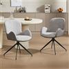 chairus 2 PZ Sedie da Pranzo in Tessuto Sedia Cucina Girevole, Grigio | Poltroncina da Pranzo con Gambe in Metallo Sedia Moderna Design per Sala da Pranzo/Soggiorno