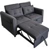 Azkoeesy Divano letto allungabile a 2 posti con funzione letto, larghezza 140 cm, con stazione di ricarica USB, schienale regolabile, 2 cuscini, tasca laterale, adatto per soggiorno, camera da letto