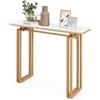 RELAX4LIFE Tavolo Consolle Moderno 110x30x81cm, Console Ingresso con Piano in Finto Marmo, Struttura in Metallo e Poggiapiedi Regolabili, Salvaspazio per Soggiorno, Corridoio, Max 30kg (Oro)