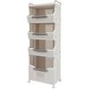 Qussse Cesto portabiancheria a 4 scomparti, con ruote, pieghevole, fino a 30 kg, per bagno, lavanderia e camera da letto