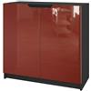 Vladon Madia Logan, mobile a 2 ante, nero opaco/bordeaux lucido (82 x 78 x 37 cm)