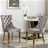 FINTHOMING Sedie Cucina Set da 2, Set di 2 Sedie sala da Pranzo con Schienale Alto in Velluto, Sedia Imbottita Morbida con Gambe in Acciaio Inossidabile Dorato, decorazione con borchie, portata massima 130 kg
