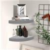 Generico Mensole Angolari 2pz Grigio Cemento 25x25x3,8 cm in MDF,Mobili,Scaffalature,Scaffali e mensole per pareti-326634