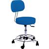 GALIZIA prjme Sgabello con Ruote e Schienale Girevole, Sgabello Lavoro con Schienale ed Altezza Regolabili, per Centri Estetici, Tatuatori, Imbottitura Alta 7cm, Prodotto Italiano (AZZURRO)