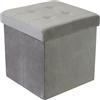 milani home - pouf quadrato, velluto, seduta poggiapiedi, tortora, 38 x 38 x 38 cm