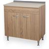 Yellowshop - Mobile cucina basi e pensili con ante, cassetti diverse misure 40, 60, 80, 90 cm effetto legno Rovere Well componibile con sottolavello Basic (Base 80 cm 2 ante)
