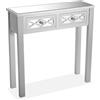 VERSA Silke Consolle in Stile Moderno, Misure (H x L x L) 78,0 x 25,0 x 78,0 cm, Legno MDF Argento
