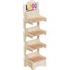 Cemab srl Cemab America, espositore in legno 4 piani con montaggio ad incastro, scaffalatura autoportante salvaspazio per prodotti in negozi e supermercati (43 cm, Personalizzato)