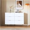 MOTUZP Cassettiera a 6 Cassetti, Comò Camera da Letto in Legno, Moderna Mobiletto Multiuso, Mobile con Cassetti, Cassettiera bianca per Soggiorno Sala da Pranzo Corridoio (Bianco-I)