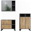 Vicco Set di mobili da bagno Leano, Antracite/quercia di montagna, 80 cm