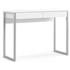 Arreditaly Scrivania Moderna Con 2 Cassetti Design Ribe Minimal Con Gambe In Acciaio Desk Salvaspazio Per Home Office Studio e Cameretta 101.6 × 40 × 76.5 cm Bianco Lucido