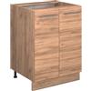 Vicco Mobiletto base cucina Fame-Line, Rovere dorato, 60 cm senza piano di lavoro, per la combinazione con altri moduli della serie Fame-Line
