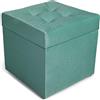 MG Design Pouf contenitore imbottito 45 × 45 cm Blu - capacità ca. 50 L, fino a 300 kg, seduta morbida, struttura solida, già montato e facile da pulire