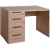 Totò Piccinni Scrivania in legno per ufficio con 4 cassetti (L) 110x(P) 60x(A) 75,5 cm (Rovere Artisan)