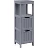 Yaheetech Armadietto da Terra in Legno Mobile per Bagno Mobile Autoportante ad Angolo Armadio con 2 Cassetti per Medicine Mobile da Cucina Salotto Soggiorno Corridoio 89 x 30 x 30 cm Grigio Scuro