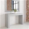 VE.CA.s.r.l. VE.CA - Tavolo Allungabile Kilka XXL, Made in Italy - Console Allungabile con Porta Prolunghe fino 3 Metri, 16 Posti - Arredo Moderno Sala da Pranzo, Salvaspazio 120x40x77 (Cemento, 16 Posti XXL)