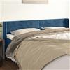 IBUQDDV Testiere Letto Testiera Letto Una Piazza E Mezza Testiera Letto Singolo Spalliera Letto Matrimoniale Testiera ad Orecchio Blu Scuro 163x16x78/88 cm in Velluto per Camera Degli Ospiti Camere Da Letto