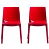 GRANDSOLEIL GRAND-SOLEIL Set di 2 sedie Ice impilabili, design rosso lucido