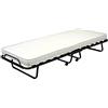 RETI GRITTI Letto Brandina Pieghevole salvaspazio 80x200 con Materasso singolo da 10 CM con 15 doghe in Betulla/Eucalipto - struttura in Acciaio dotata di rotelle - MADE IN ITALY