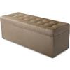 MG Design Pouf contenitore imbottito 45 × 120 cm Beige - capacità ca. 140 L, fino a 300 kg, seduta morbida, struttura solida, già montato e facile da pulire