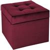 MG Design Pouf contenitore imbottito 45 x 45 cm Rosso - capacità ca. 50L, fino a 300 kg, superficie resistente e morbida, struttura solida, già montato e facile da pulire