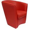 Liberoshopping Poltrona imbottita Valentina a pozzetto in Ecopelle per ufficio sala d'attesa Alta qualità made in Italy (Rosso)