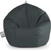 Happers Pouf Bambini Poltrona Morbida a Sacco per Sedersi con Imbottitura Puff per Gioco Relax Lettura Puffo Interno Ecopelle Quotidiano di lunga Durata grigio scuro