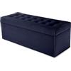 MG Design Pouf contenitore imbottito Blu marino - capacità ca. 140 L, fino a 300 kg, superficie morbida con leggero riflesso, struttura in legno massiccio, già montato e facile da pulire