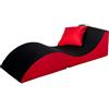 Velinda Poltrona di rilassamento: Divano, Pouf, Pieghevole, Tavolo (Colore: Nero-Rosso)