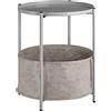 tectake® Tavolino da salotto 45,5 x 45,5 x 53 cm, Tavolino salotto, soggiorno e divano, Mobile ingresso con cesto spazioso, Superficie removibile, Facile da pulire, Arredamento casa - Grigio