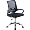 FENIXSHOP24 - Sedia da ufficio scrivania con Rotelle Girevoli e braccioli ergonomica e con altezza regolabile imbottita e rete traspirante FC-05