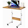 Rcynview Scrivania Regolabile in Altezza Professionali, Tavolino da Letto per PC con Ruote, 60x40cm Tavolo da Lavoro Mobile, Standing Desk per Ufficio, Camera da Letto, Soggiorno Divano Cameretta, Beige