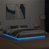 HEFZGDB Giroletto con Luci LED Grigio Sonoma 200x200 cm Letto King Size Giroletto Matrimoniale Bed Frame Single Bed per Camera Da Letto Camera Degli Ospiti Albergo Dormitorio