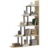 HOMCOM Libreria a scalare in stile industriale divisorio 5 ripiani 102 x 30 x 160 cm colore rovere