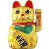 Freak Scene Gatto della fortuna - Gatto cinese - Maneki neko in ceramica - 22 cm - oro