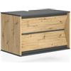 Vicco Mobile sottolavabo per bagno Edelin, Antracite/Artisan, 80 x 50 cm con 2 cassetti, per montaggio a parete e compatibile con sifoni standard