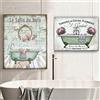 Tanyang Vintage Stile Francese Shabby Vasca da Bagno su Tela Pittura Stampe Bagno 2 Pezzi Wall Art Decor Immagini Poster Estetico Room Decor 14X20X2Pcs Senza Telaio