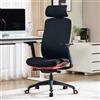 Ya-Home Sedia Ergonomica Sedie Ufficio Mesh Poltrona Scrivania con Supporto Lombare Regolabile Sedie con Poggiapiedi 3D e Braccioli, Nero