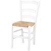 Totò Piccinni Ordine Minimo 2pz, Sedia paesana Venezia in Legno di faggio, ALTISSIMA QUALITA', Robusta, già montata (Bianco Laccato, Seduta Paglia)