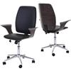 Mendler Poltrona Sedia Ufficio Girevole Regolabile HWC-C54a Elegante Legno Colore Grigio Ecopelle Nera