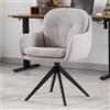 Ya-Home Poltrona Salotto Girevole Poltrona Imbottita in Tessuto Poltroncina Moderna Sedia da Scrivania Sedie Ufficio Non-Regolabile per Camera da Letto/Ufficio, Grigio