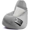 Avalon - Pouf Bambini Jive Deluxe Sfoderabile Super Resistente, Puff Poltrona per Sedersi Antimacchia, Pouf Sacco in Tessuto Antistrappo Impermeabile e Lavabile, Made in Italy(68x107cm-Grigio)