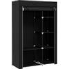 HOMCOM Armadio Portatile con 6 Ripiani Aperti 103x43x162.5 cm Nero