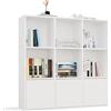 CDF Libreria a Cubi 9 Vani con Schienale Scaffale a Giorno Mobile Divisorio Soggiorno Studio Ufficio Organizzazione Casa Struttura Moderna Robusta 110.5 x 110.5 x 30 cm - Bianco