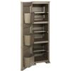 MA MAISON Armadio a Colonna in Plastica 40 x 43 x 125 cm con 3 Moduli, Anta e 3 Tasche Laterali - Mobile Multiuso Salvaspazio per Organizzazione Casa (Wengé)