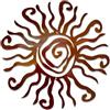 Jolsaawie Decorazione da Parete in Metallo Sun God per Interni Ed Esterni - 12,2 Pollici Decorazione da Parete Corallo Antiruggine per Camera da Letto, Giardino, Patio e Fattoria D